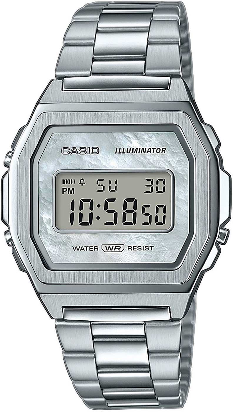 Orologio CASIO Vintage A1000D-7EF con cinturino in acciaio inossidabile e display digitale