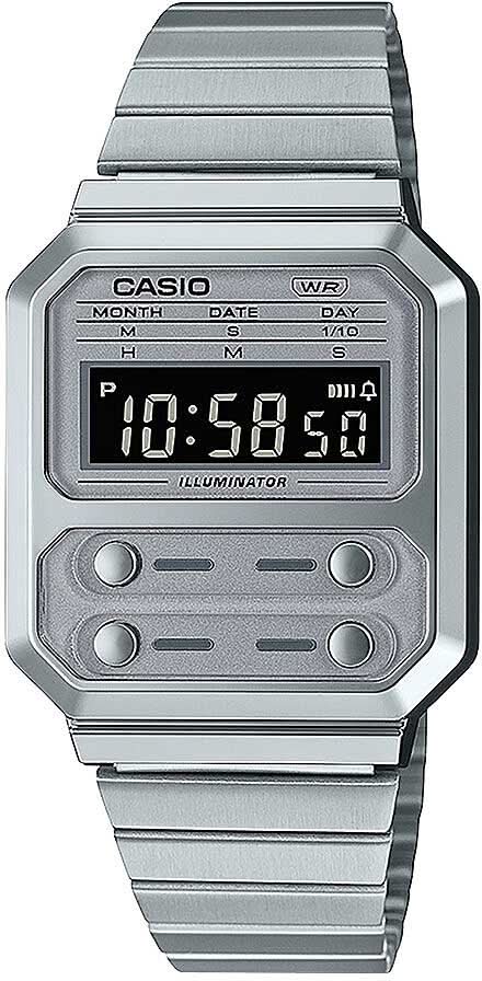 Casio Vintage A100WE-7BEF Orologio • Iconico Design Retrò • Cronometro e Calendario