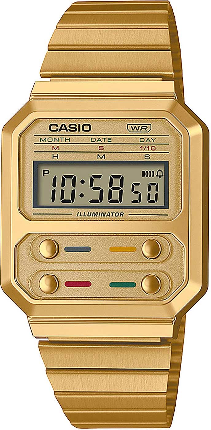 Casio Vintage A100WEG-9AEF Orologio • Iconico Design Retrò • Utili Funzioni Quotidiane