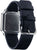 Orologio Casio Retro con cinturino in pelle blu scuro, cassa argentata e LCD