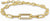 Bracciale a maglie color oro con elemento a forma di ancora tempestato di pietre e chiusura a moschettone