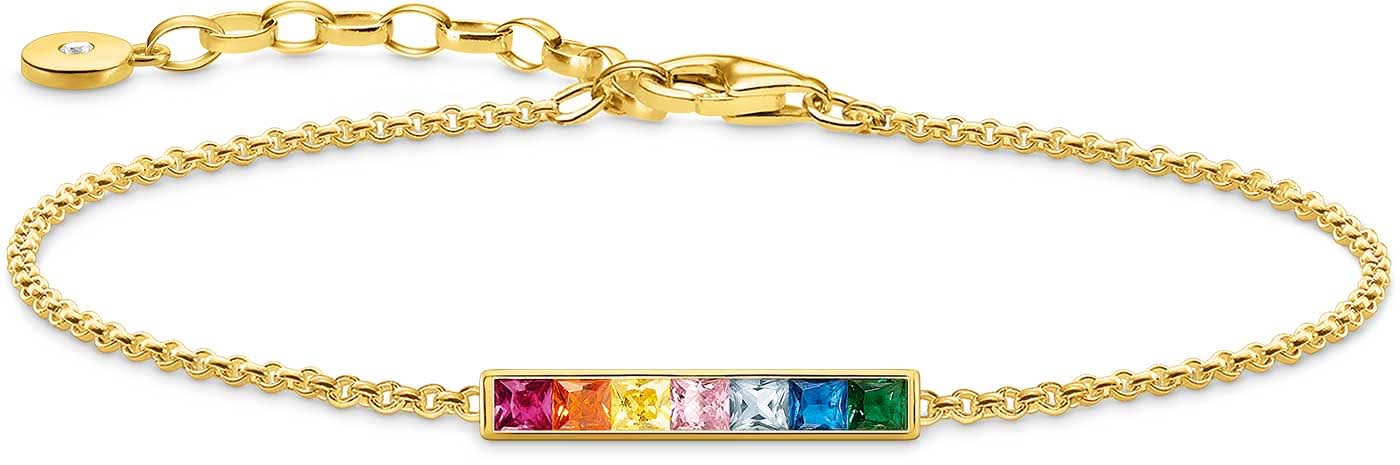 Bracciale con pietre colorate - Placcatura in oro giallo 750