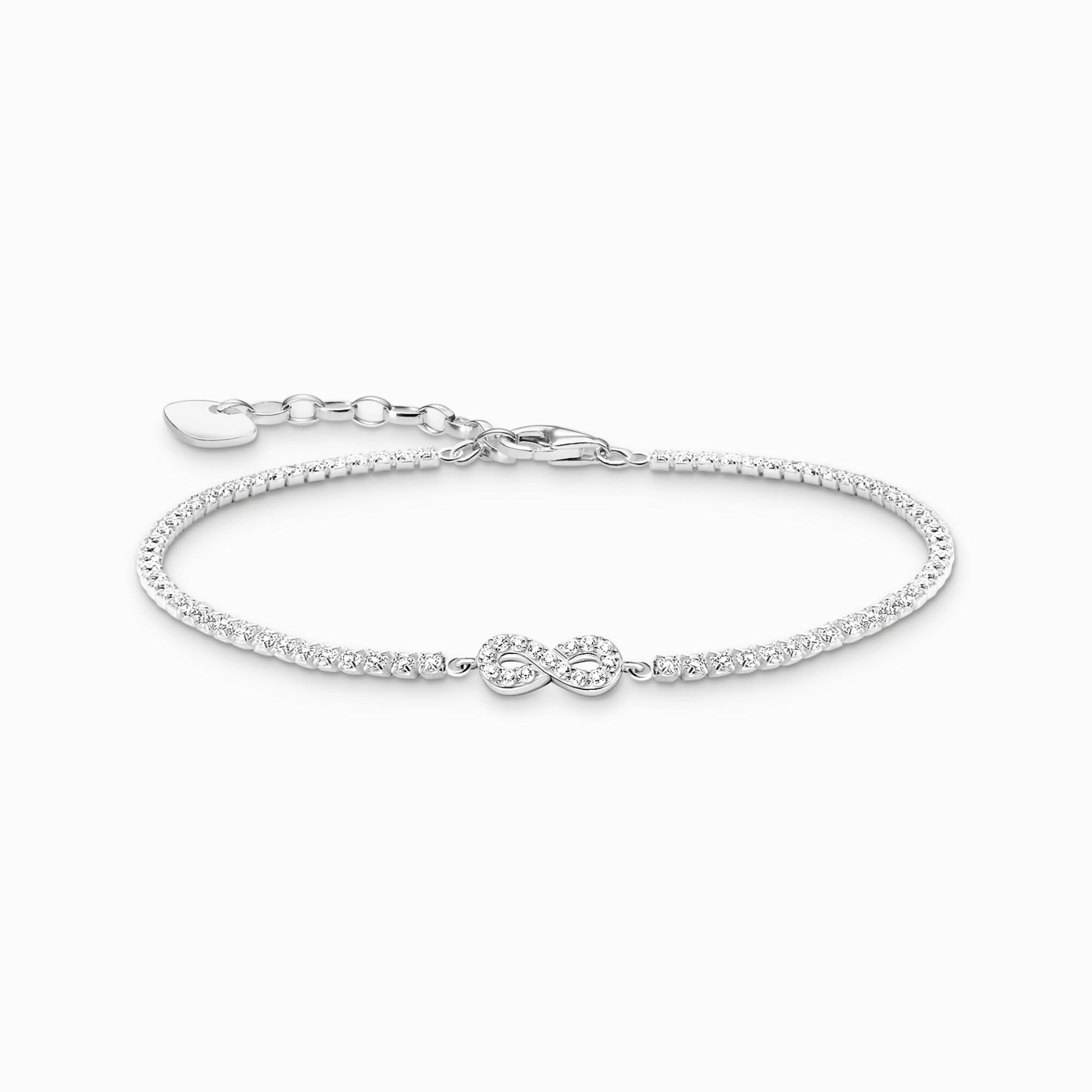 Bracciale tennis argento con ciondolo infinito e zirconi bianchi