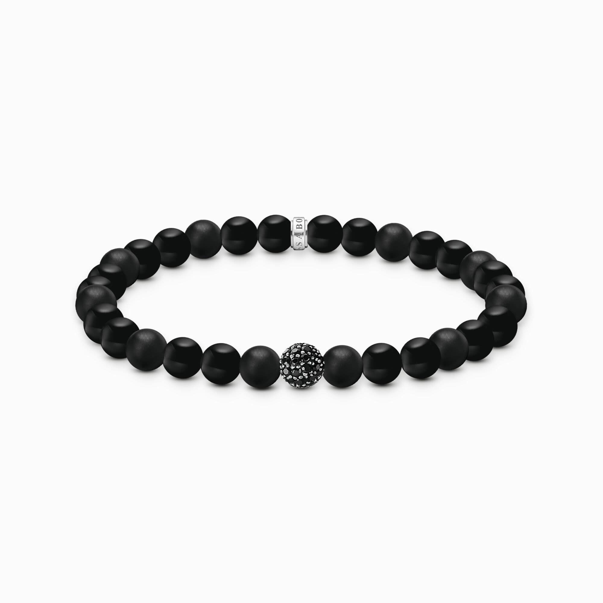 Bracciale con perline in ossidiana e zircone nero - Thomas Sabo Modello: A2194-705-11-L21