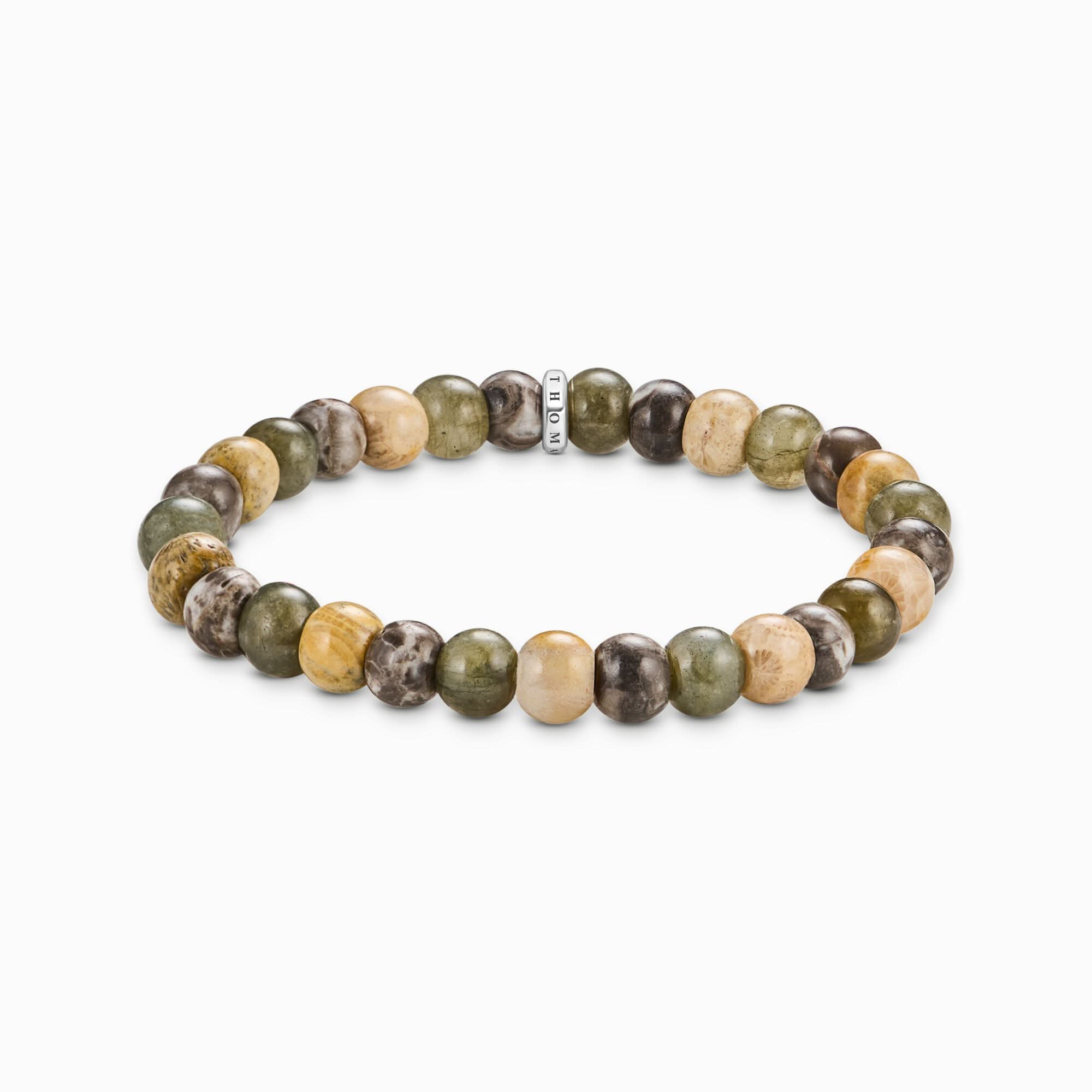 Bracciale di perline in Labradorite, Diaspro e Diaspro Coccodrillo - Thomas Sabo Modello: A2196-353-7-L19