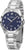 Herrenarmbanduhr mit blauem Zifferblatt, Datumsanzeige und silberfarbenem Edelstahlband