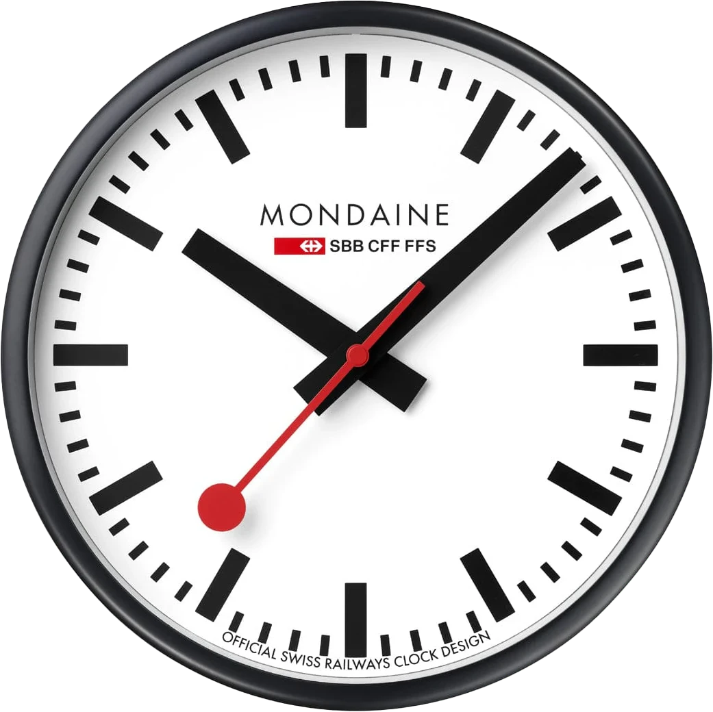 Orologio da parete Mondaine 25x25x4,2 cm Alluminio • Design svizzero • Movimento al quarzo silenzioso