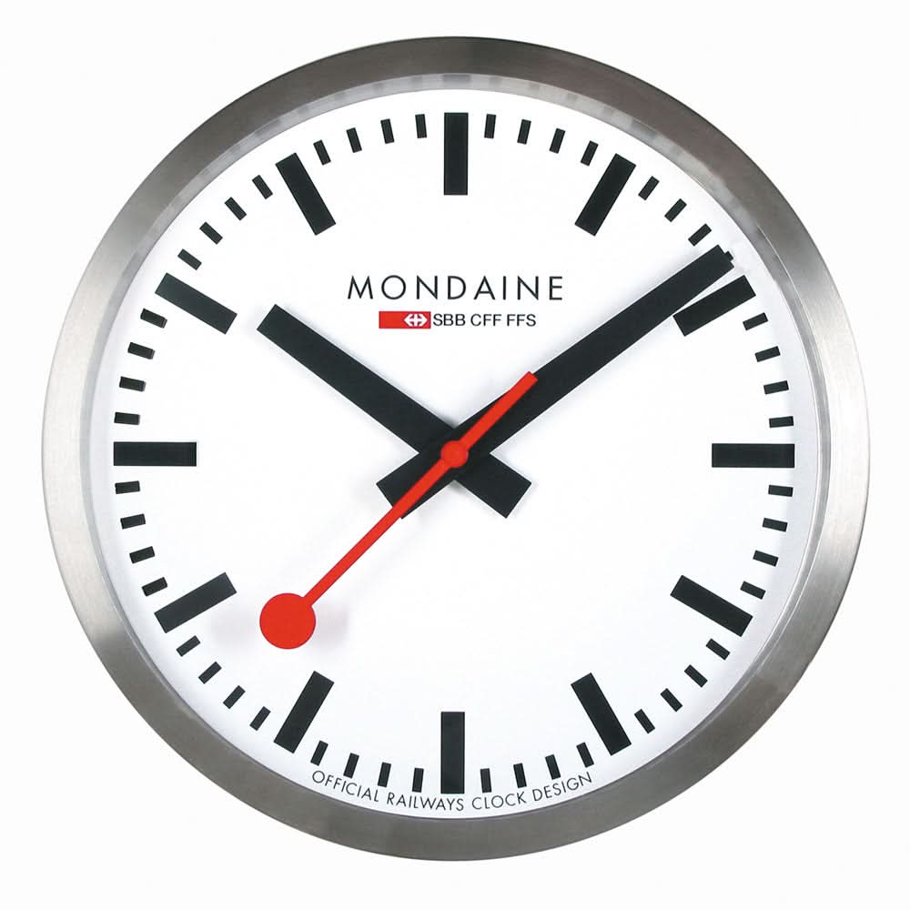 Orologio da parete Mondaine 40 cm Ø Alluminio • Design iconico • Movimento silenzioso
