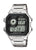 Orologio digitale da uomo con display nero e cinturino in acciaio inossidabile argentato, Casio