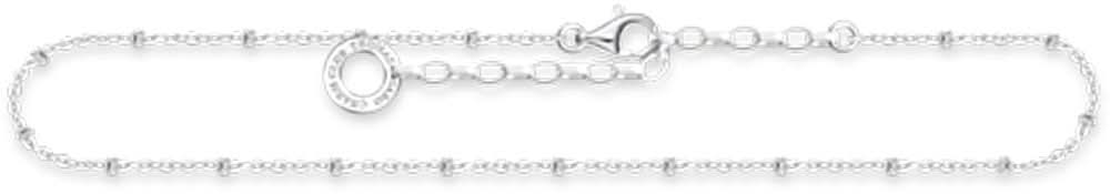 Cavigliera in argento sterling 925 con ciondoli rotondi a pois e chiusura a moschettone