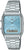 Orologio Casio con cinturino in metallo argentato, quadrante azzurro e display digitale