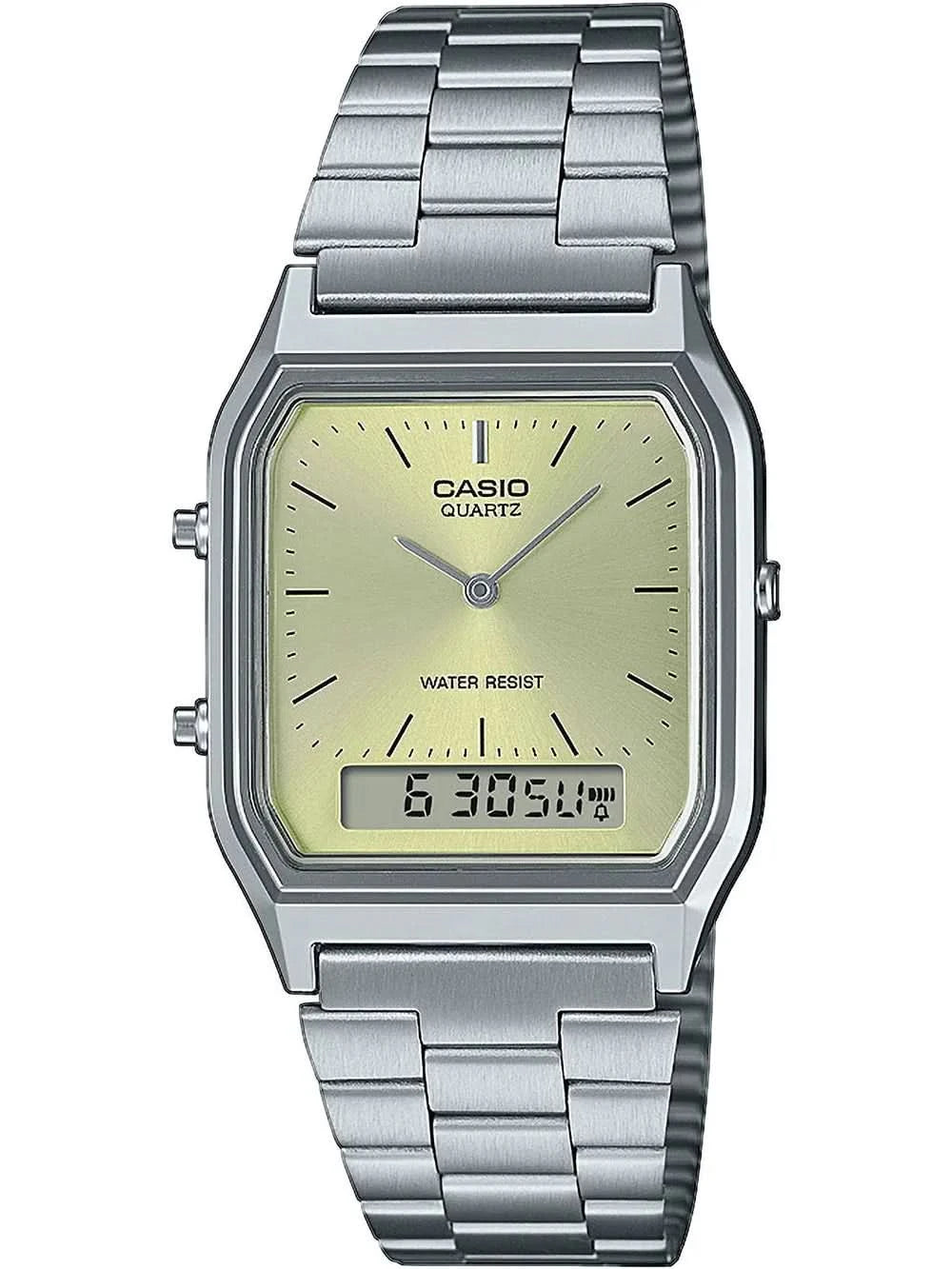 Casio Vintage AQ-230A-9AMQYES Orologio • Look retrò • Doppio fuso orario