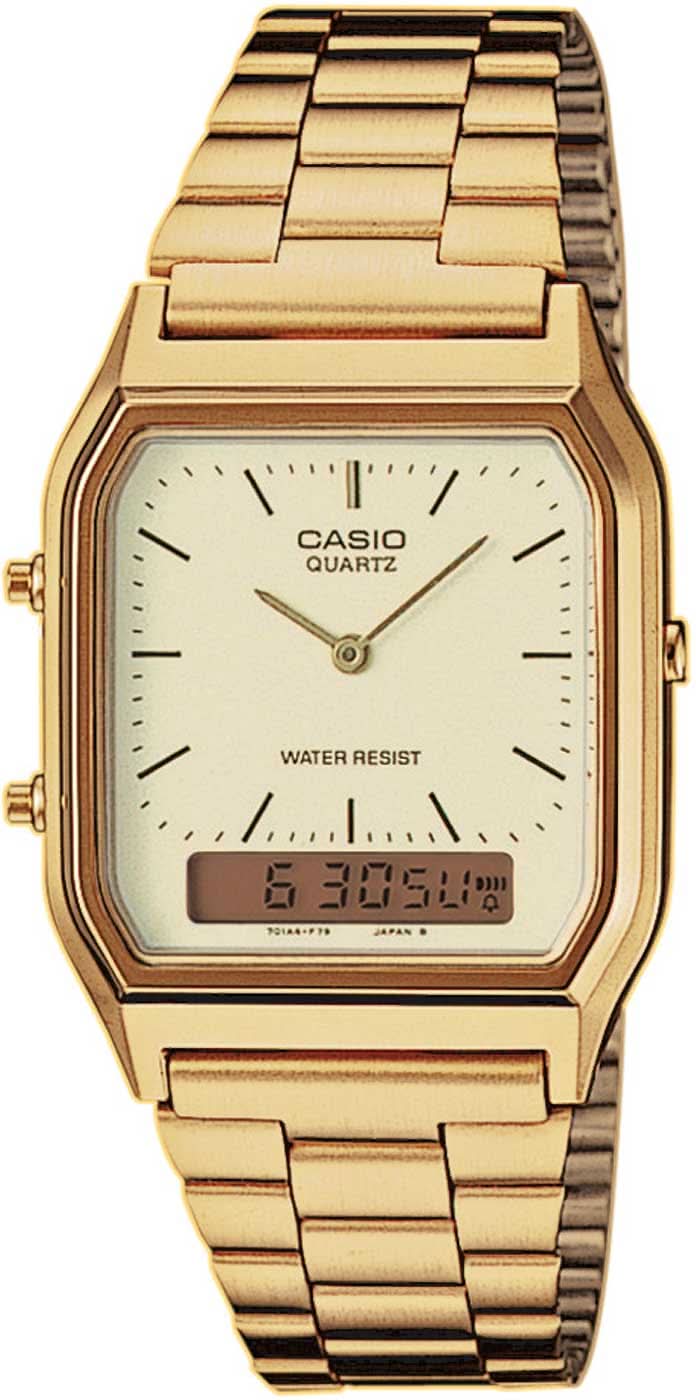 Casio Vintage AQ-230GA-9DMQYES Orologio • Iconico Design Retrò • Doppio Fuso Orario