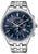 Orologio da uomo con quadrante blu, design cronografo e cinturino in acciaio inossidabile