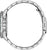 Herrenarmbanduhr mit geriffelter Lünette und Stahlgehäuse im Seitenprofil.
