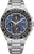 Herrenarmbanduhr mit blauem Zifferblatt, Chrono-Subdials und Edelstahlarmband.