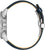 Herrenarmbanduhr: blaues Lederarmband mit Metallschließe, silbernes Gehäuse seitlich