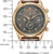 Herrenarmbanduhr frontal mit goldfarbenem Gehäuse, braunem Lederarmband und Messskala