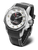 Orologio da uomo con cassa argentata, quadrante nero e cinturino in pelle marrone