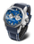 Orologio da uomo con quadrante blu, cassa in acciaio inossidabile e cinturino in pelle blu