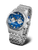 Orologio da uomo con quadrante blu, cassa in acciaio inossidabile e cinturino in metallo