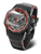 Orologio da uomo con cinturino in pelle nera, cassa nera e quadrante grigio