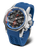 Orologio da uomo Vostok Europe con cinturino in silicone blu, lunetta blu e quadrante nero