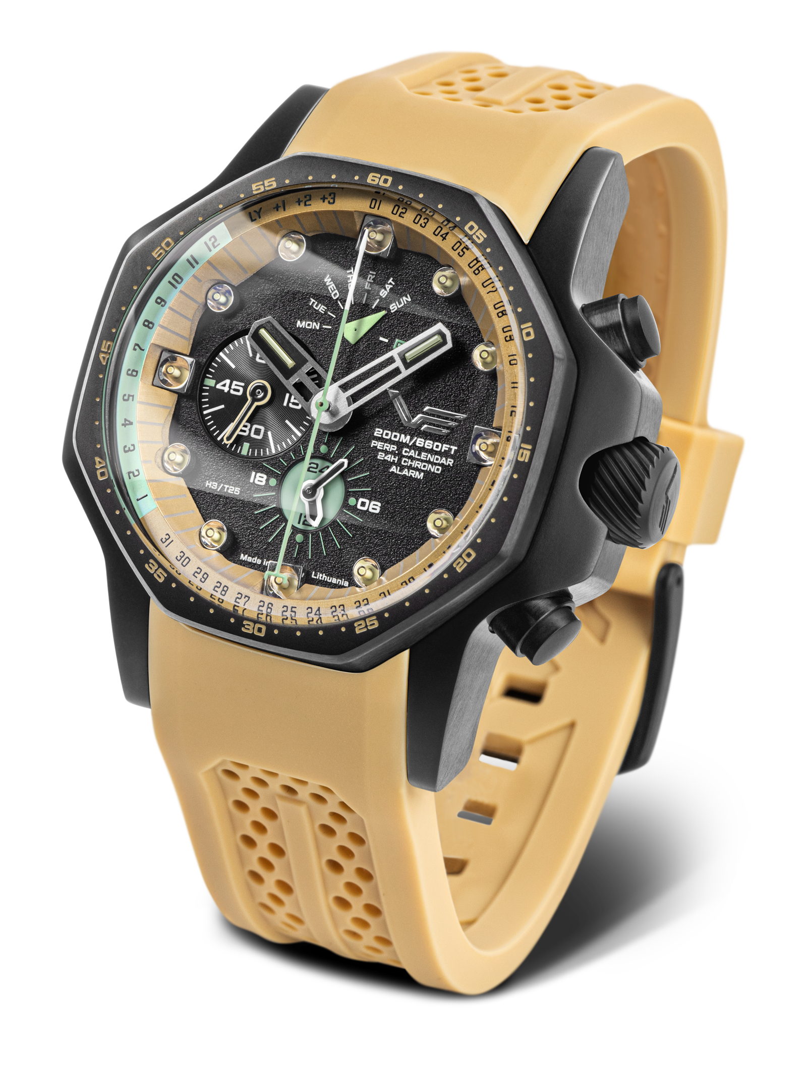 Orologio da uomo Vostok Europe Atomic Age con cinturino in silicone beige