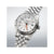 Orologio da uomo con quadrante argentato e lancetta GMT, bracciale in acciaio inossidabile, corona a ore 3