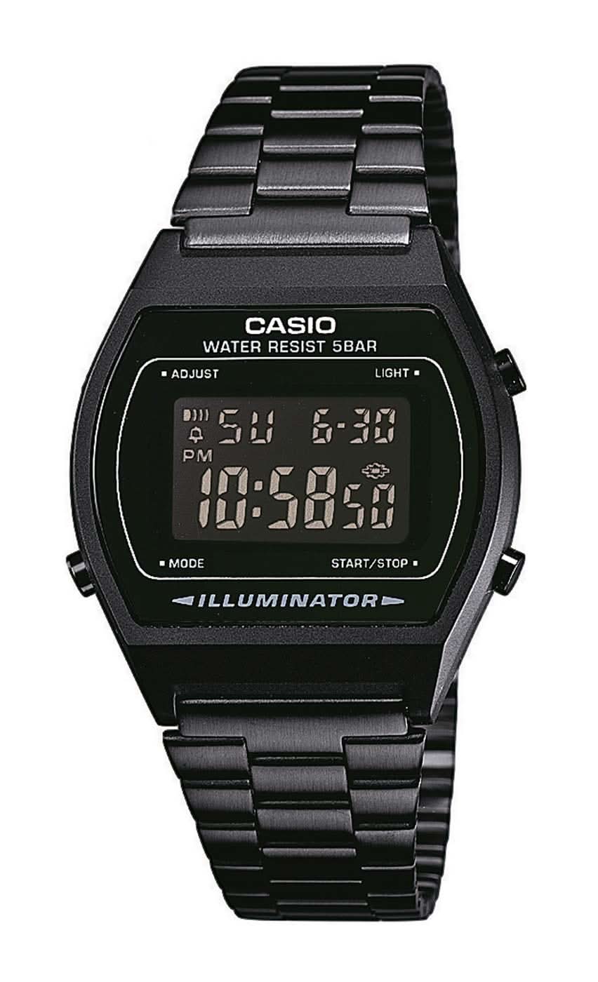Orologio digitale Casio con cinturino in metallo nero e display LCD