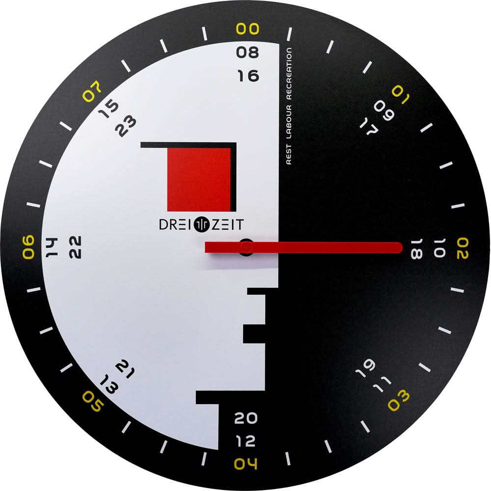 Orologio da parete dreizeit 35 cm Ø Alluminio • Design moderno • Preciso movimento al quarzo