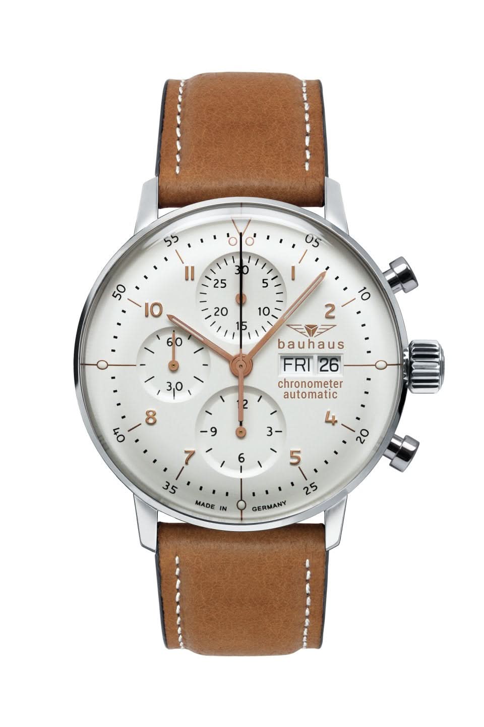 Orologio da uomo Bauhaus Dessau 2018-1 • Made in Germany • Cronografo automatico