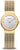 Orologio da donna Bering con cinturino milanese color oro e quadrante argentato