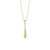 Collana color oro con catena a maglie sottili e ciondolo a goccia con zirconi