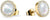 Orecchini color oro con madreperla ovale e cristalli scintillanti in cornice decorativa