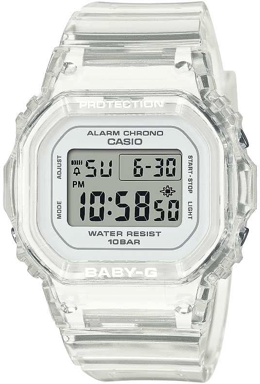 Orologio da donna Casio Baby-G con display digitale e cassa in plastica trasparente
