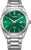 Herrenuhr mit grünem Zifferblatt, CITIZEN-Logo, Edelstahlband, Zeiger und Datumsfenster