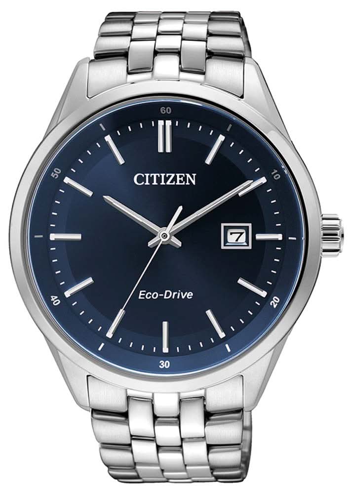 Orologio Citizen Eco-Drive: quadrante blu, cassa rotonda in acciaio inossidabile, bracciale a maglie