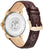 Orologio da uomo con cinturino in pelle color bordeaux e fondello a vista con incisione