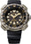 Herrenarmbanduhr mit schwarzem Zifferblatt, gelben Akzenten und schwarzem Kautschukarmband