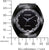 Orologio da uomo vista frontale: quadrante nero, CITIZEN, lancette sottili