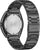 Retrospettiva orologio da uomo: cassa posteriore in metallo argentato, cinturino in metallo nero con maglie
