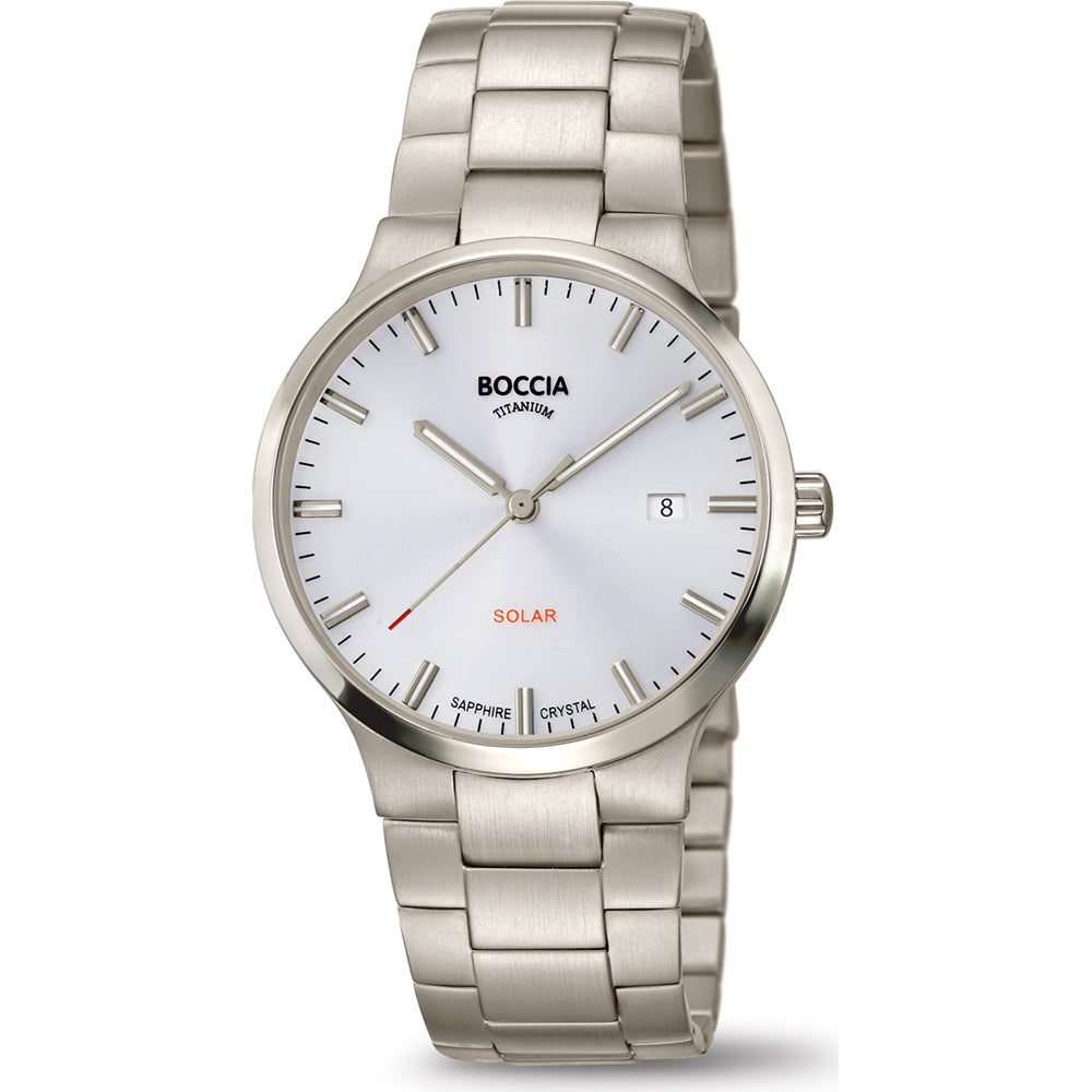 Boccia Titanium 3652-01 Herren Armbanduhr • Solarwerk • Saphirglas