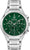 Bulova Curv Herrenuhr mit silbernem Edelstahlarmband, grünem Zifferblatt und Chronograph-Zählern