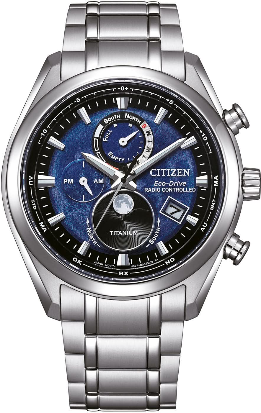 Orologio da uomo Citizen Tsuki-yomi BY1010-81L • Super Titanium • Fase lunare e radiocontrollato