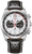 Orologio da uomo Citizen con cinturino in pelle nera, cassa argentata e quadrante bianco