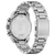 Orologio da uomo con cassa color argento e bracciale in metallo sul retro