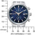 Chronographen-Uhr mit blauem Zifferblatt, silbernem Gehäuse und Metallarmband