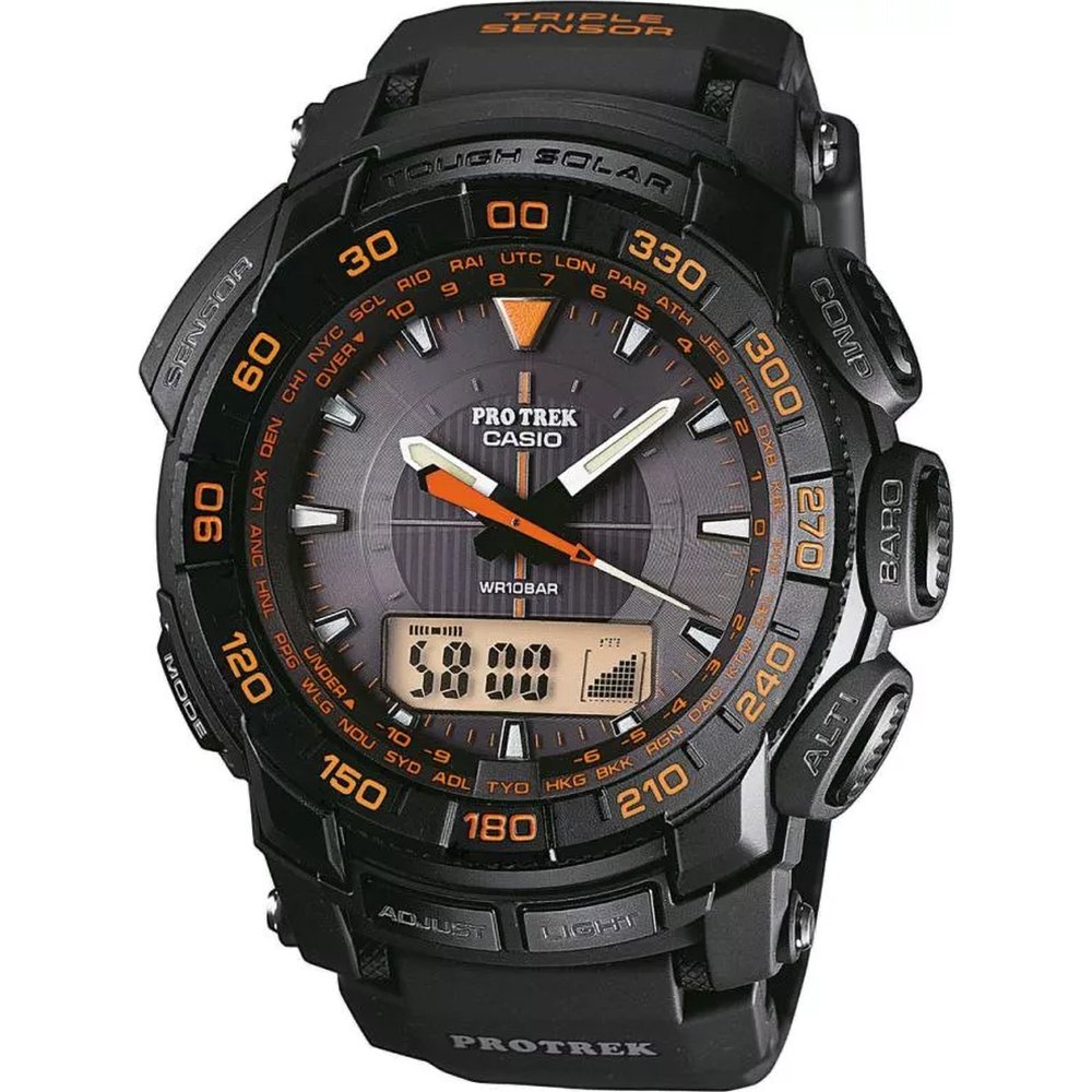 Casio Pro Trek PRG-550-1A4 Herrenuhr Schwarz • Solar-Quarzwerk • Dreifach-Sensor