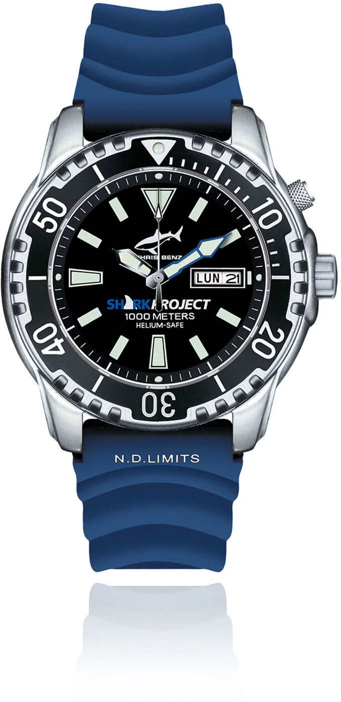 Orologio da uomo Chris Benz Deep CB-1000-SP-KBB • 1000m • Zaffiro